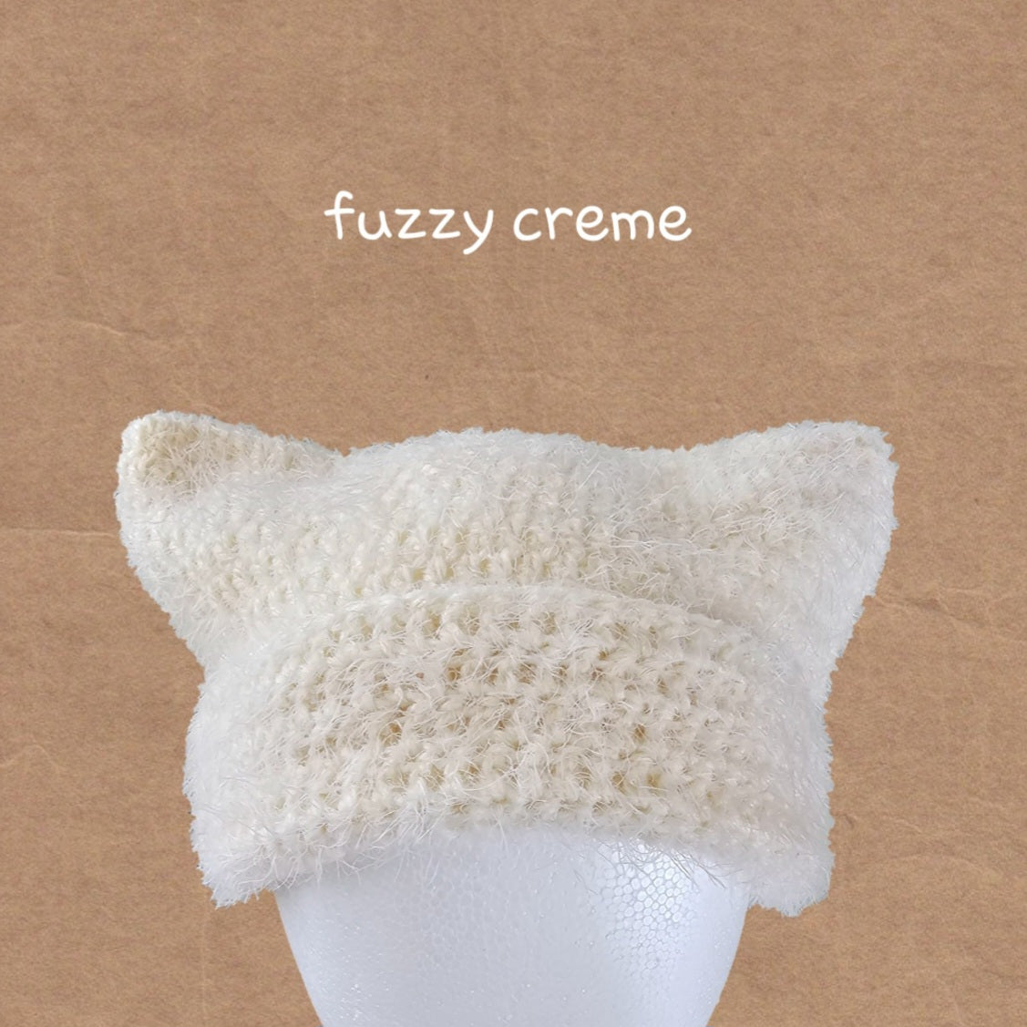 fuzzy cat beanie